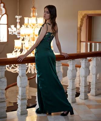 Evergreen satin skirt set 2