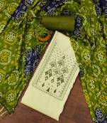 Manvaa women's light green sequnce work zora silk dress material