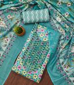 Manvaa women's multi unstitched thread work cotton dress material (mt572sgn)