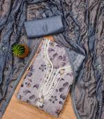 Manvaa women's multi unstitched sequnce work organza dress material