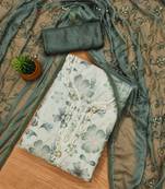 Manvaa women's multi unstitched sequnce work organza dress material