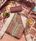 Manvaa women's purple unstitched handwork simmer jacquard dress material (rnx614ppl)