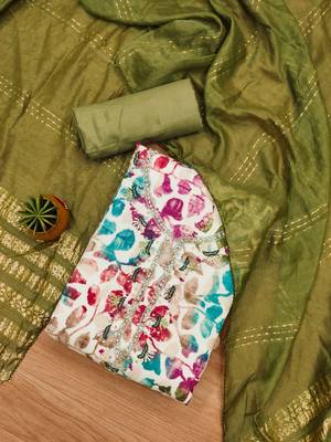 Manvaa women's multi handwork cotton dress material 3