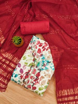Manvaa women's multi handwork cotton dress material 3