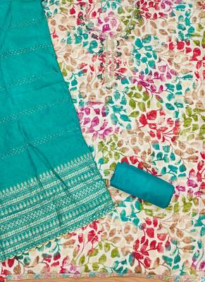 Manvaa women's multi handwork cotton dress material 2