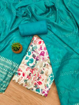 Manvaa women's multi handwork cotton dress material 3