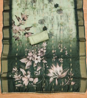 Manvaa women's light green handwork roman silk dress material 4