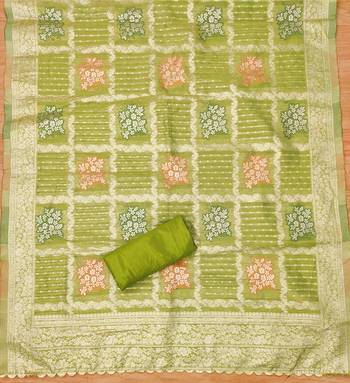 Manvaa women's green handwork simmer jacquard dress material 4