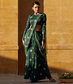 Evergreen pre-draped hand-block saree with blouse