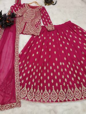 Red Colour New Designer Party Indo Lehenga Choli Set 3
