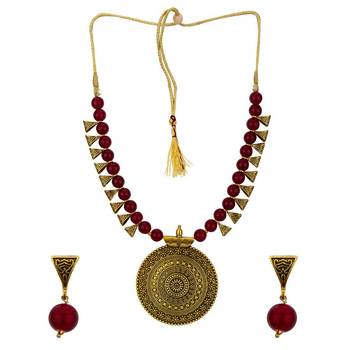 Maroon necklace set 1