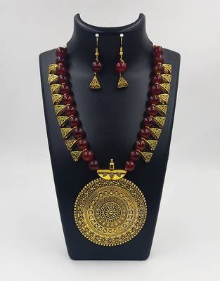 Maroon necklace set 2