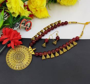 Maroon necklace set 3