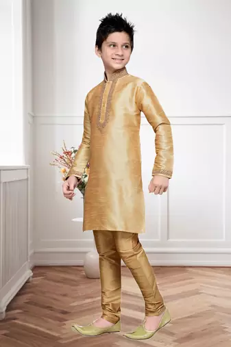 Chiku art silk kurta churidar for kid's wear