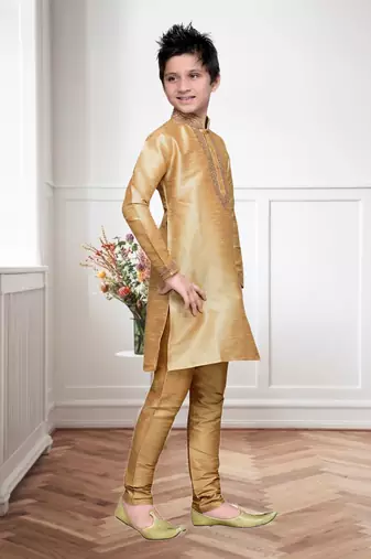 Chiku art silk kurta churidar for kid's wear