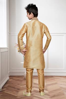 Chiku art silk kurta churidar for kid's wear 4