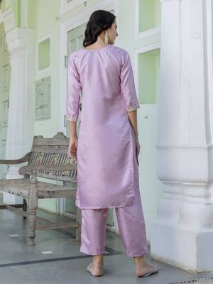 Vredevogel women's silk blend kurta with trousers pant & embroidery work dupatta set 2