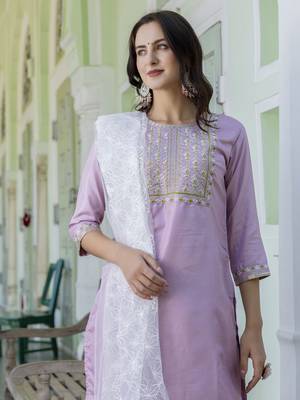 Vredevogel women's silk blend kurta with trousers pant & embroidery work dupatta set 3