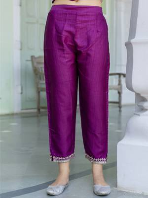 Vredevogel women's silk blend kurta with trousers pant & embroidery work dupatta set 4