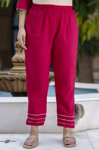 Vredevogel women's chinon silk kurta & trousers pant with nazneen shibori print dupatta
