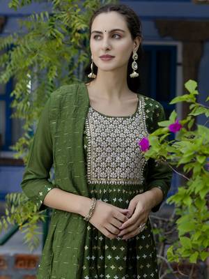 Vredevogel women's chanderi modal butti kurta with trouser pant & embroidered chanderi dupatta 3