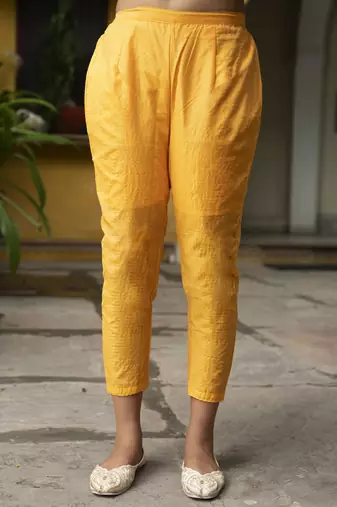 Vredevogel women's chanderi modal butti kurta with trouser pant & embroidered chanderi dupatta set