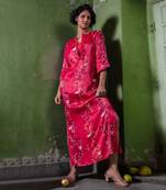 Ruby pink modal satin long dress