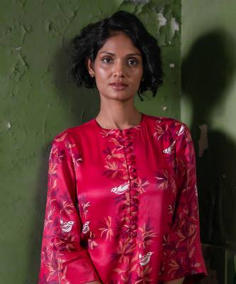 Ruby pink modal satin long dress 3