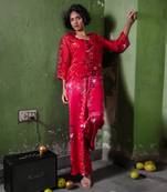 Ruby pink organza co-ord set