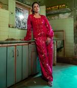 Ruby pink organza co-ord set