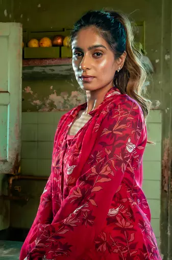 Ruby pink organza co-ord set