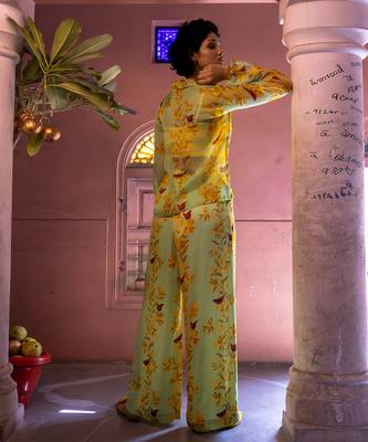 Matcha green organza co-ord set 2