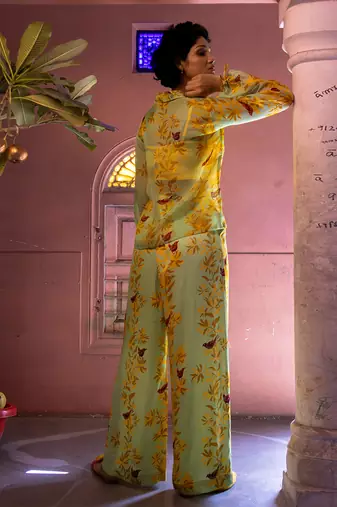 Matcha green organza co-ord set
