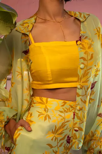 Matcha green organza co-ord set