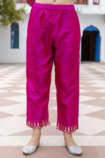 Vredevogel women's cotton silk jacquard kurta pant set with banarasi silk dupatta