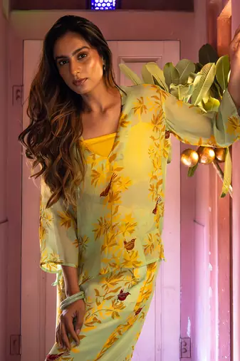 Matcha green organza co-ord set