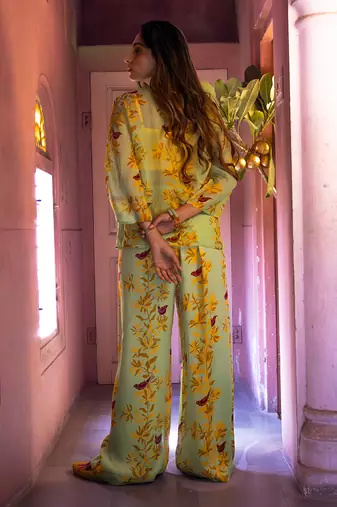 Matcha green organza co-ord set