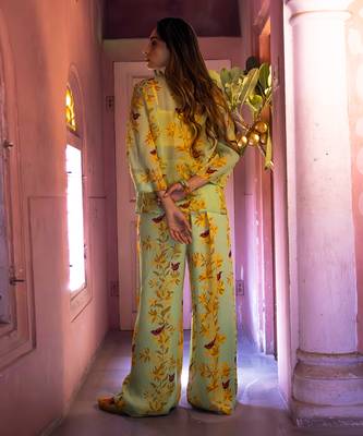Matcha green organza co-ord set 5