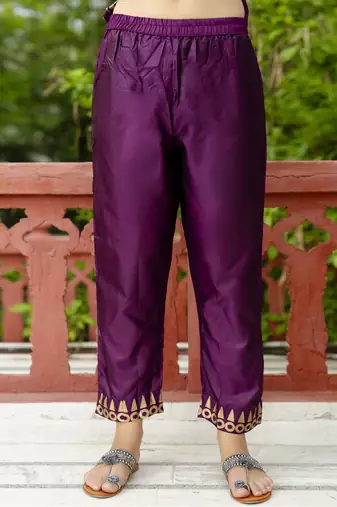 Vredevogel women's cotton silk jacquard kurta pant set with banarasi silk dupatta