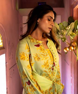 Matcha green satin long dress 2