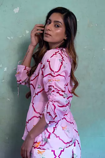 Salty pink organza co-ord set