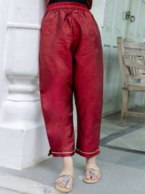 Vredevogel women's cotton silk jacquard kurta pant set with banarasi silk dupatta 4