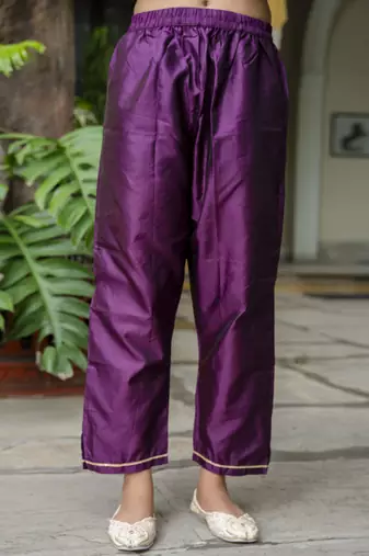 Vredevogel women's cotton silk jacquard kurta pant set with banarasi silk dupatta