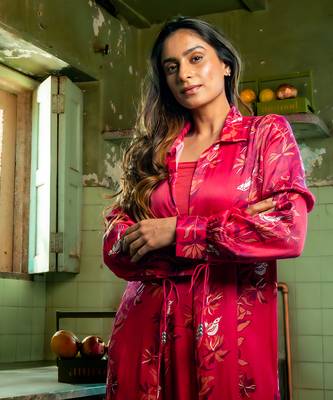 Ruby pink modal satin kurta set 3