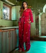 Ruby pink organza kurta set