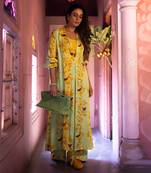 Matcha green satin kurta set