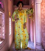 Matcha green satin kurta set