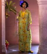 Matcha green organza kurta set