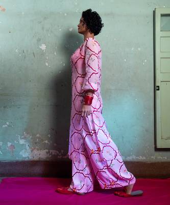 Salty pink organza kurta set 2
