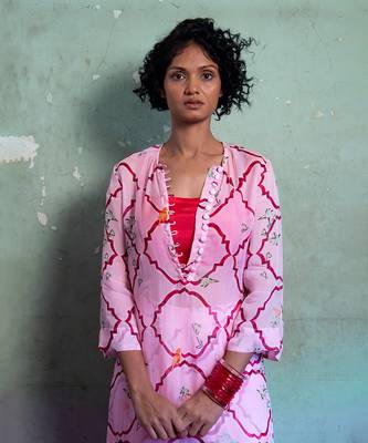 Salty pink organza kurta set 3